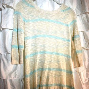 Blue and Cream Striped Sweater